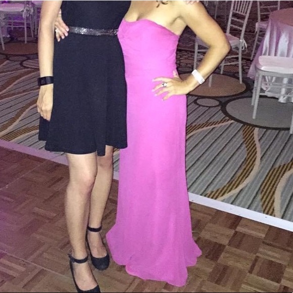 Bridesmaid / prom / event fuchsia chiffon dress - Picture 7 of 8